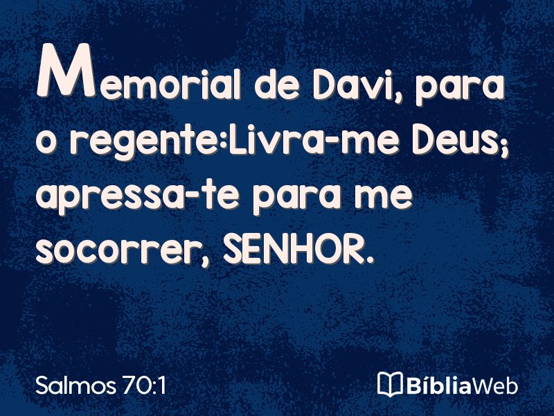 Salmos 70:1 em imagem para compartilhar