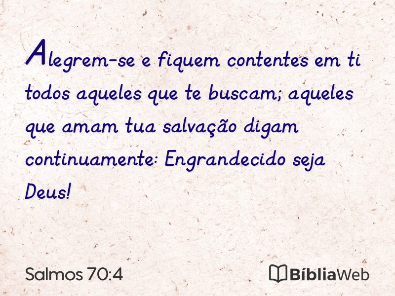 Salmos 70:4 em imagem para compartilhar