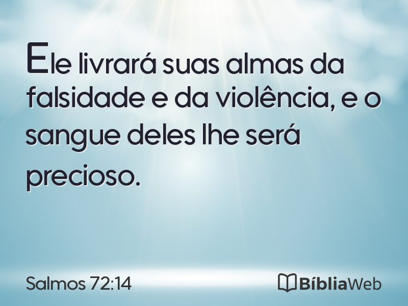Salmos 72:14 em imagem para compartilhar