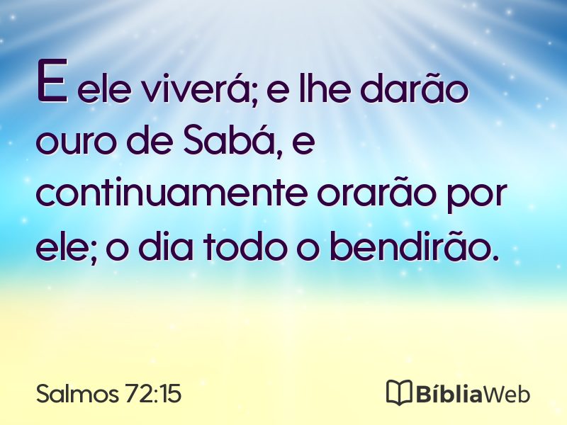 Salmos 72:15 em imagem para compartilhar