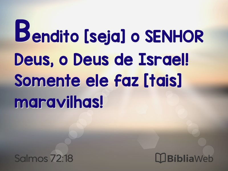 Salmos 72:18 em imagem para compartilhar
