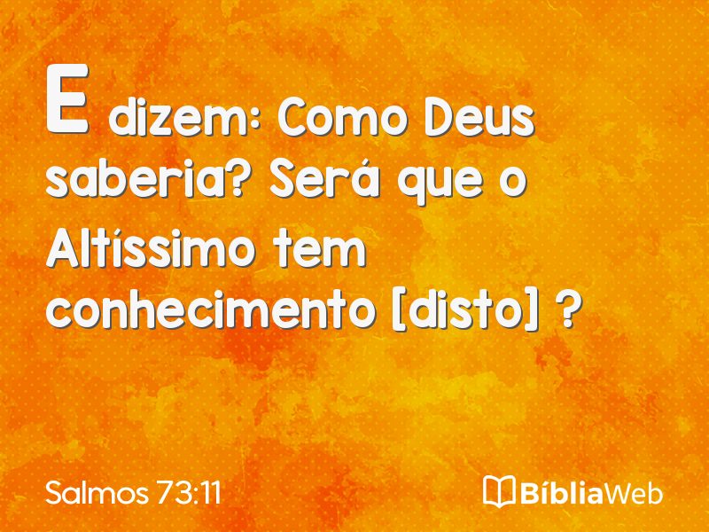Salmos 73:11 em imagem para compartilhar