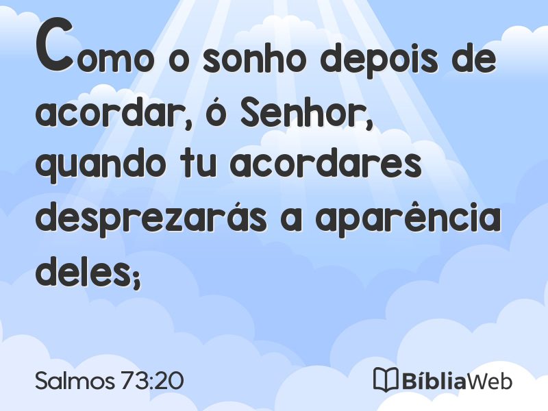 Salmos 73:20 em imagem para compartilhar