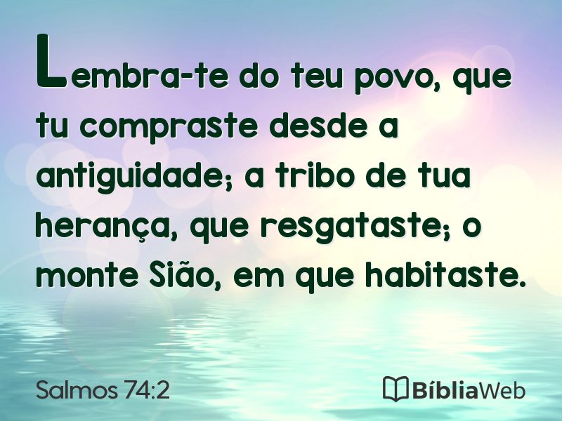 Salmos 74:2 em imagem para compartilhar