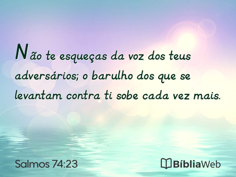 Salmos 74:23 em imagem para compartilhar