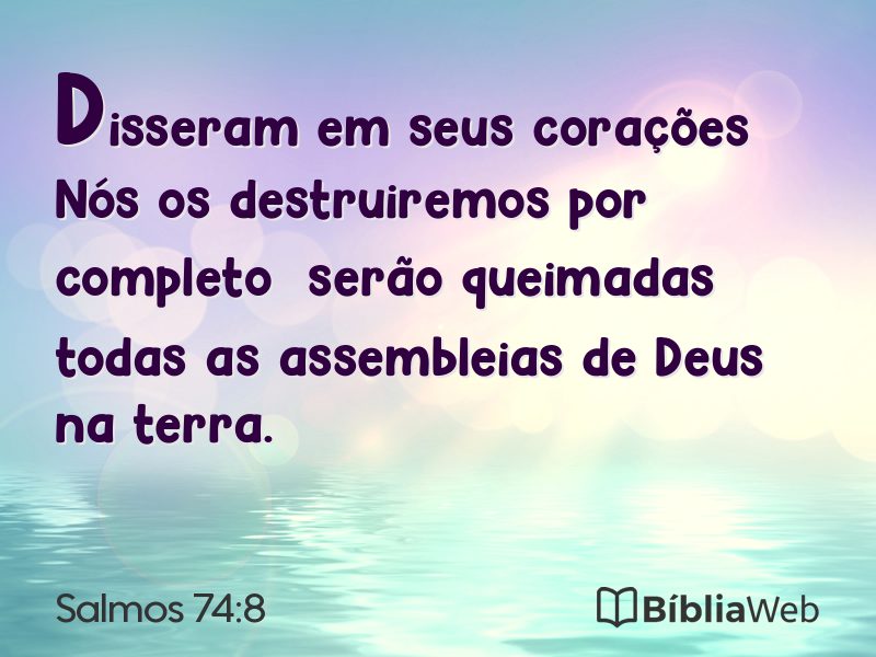 Salmos 74:8 em imagem para compartilhar