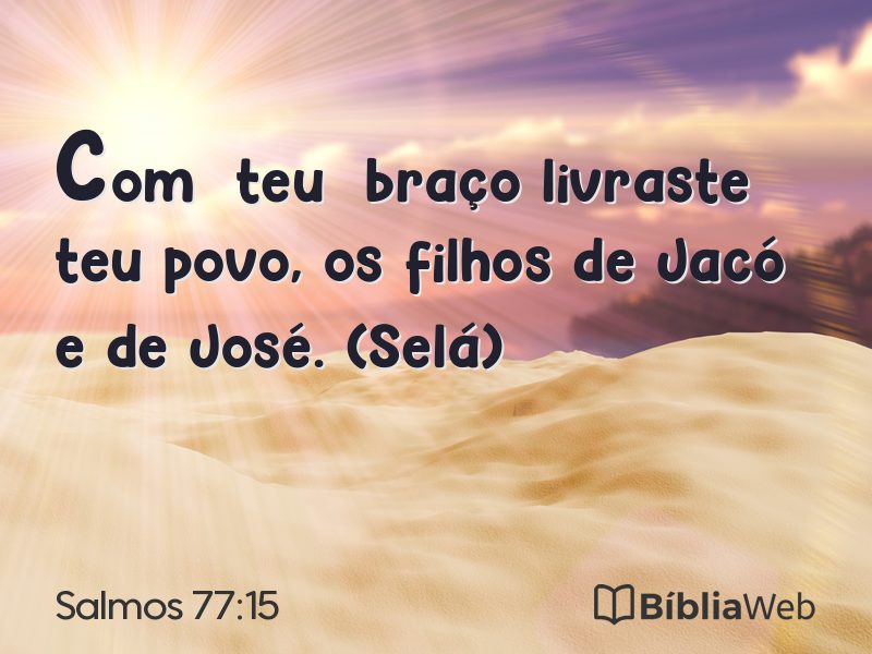 Salmos 77:15 em imagem para compartilhar