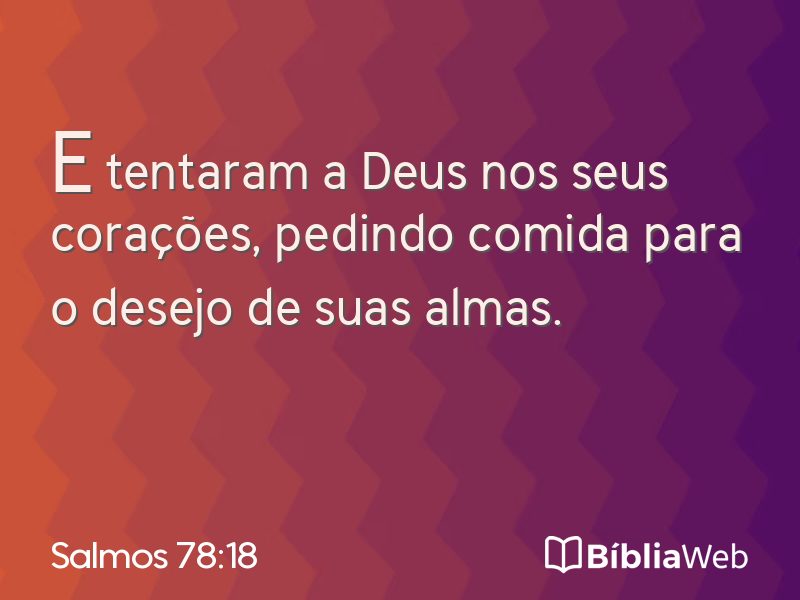 Salmos 78:18 em imagem para compartilhar