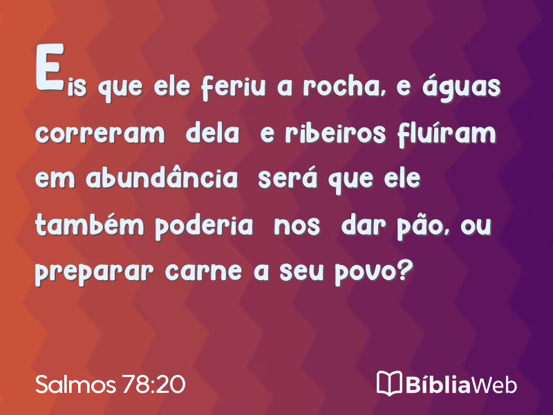 Salmos 78:20 em imagem para compartilhar