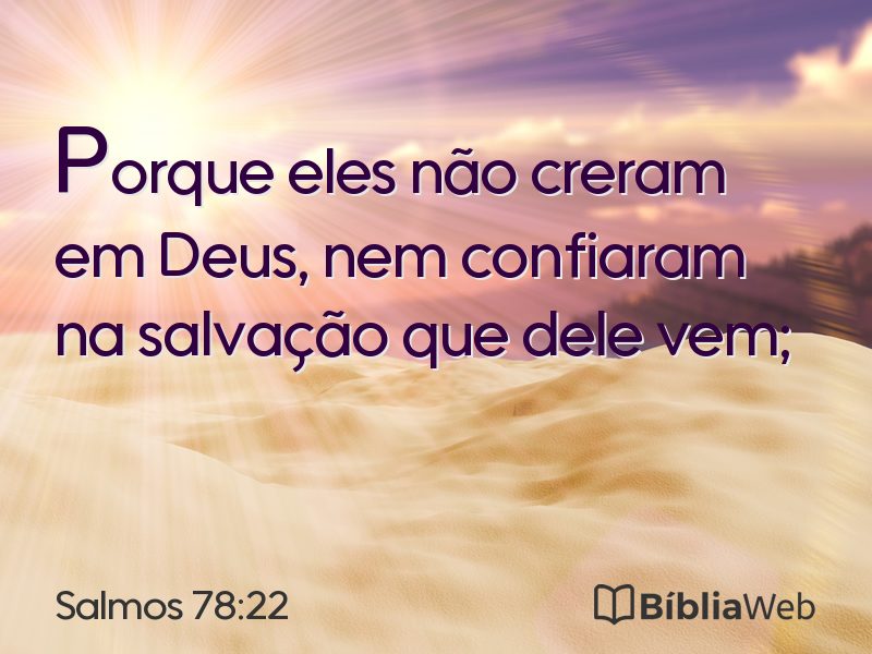 Salmos 78:22 em imagem para compartilhar