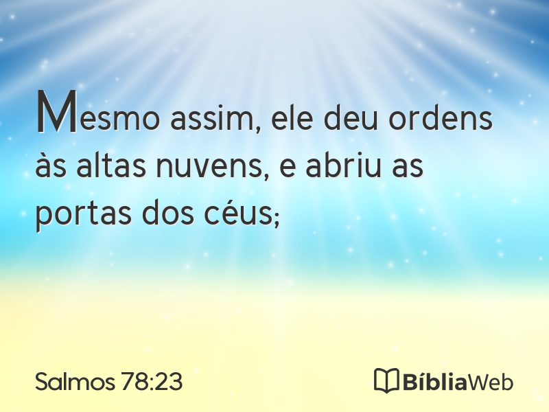 Salmos 78:23 em imagem para compartilhar