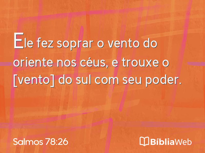 Salmos 78:26 em imagem para compartilhar
