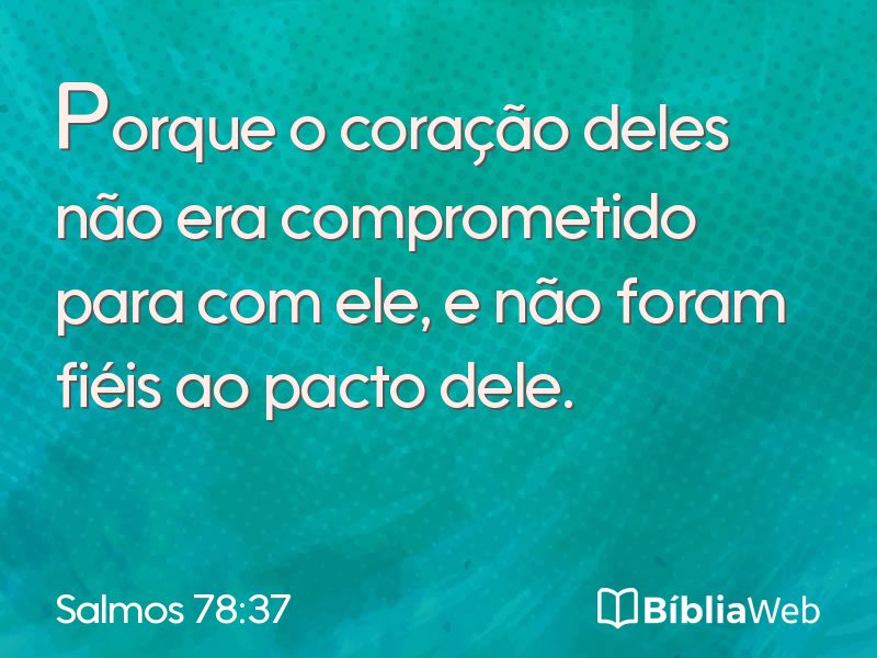 Salmos 78:37 em imagem para compartilhar