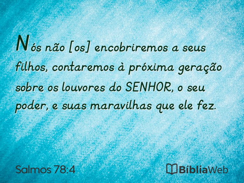 Salmos 78:4 em imagem para compartilhar
