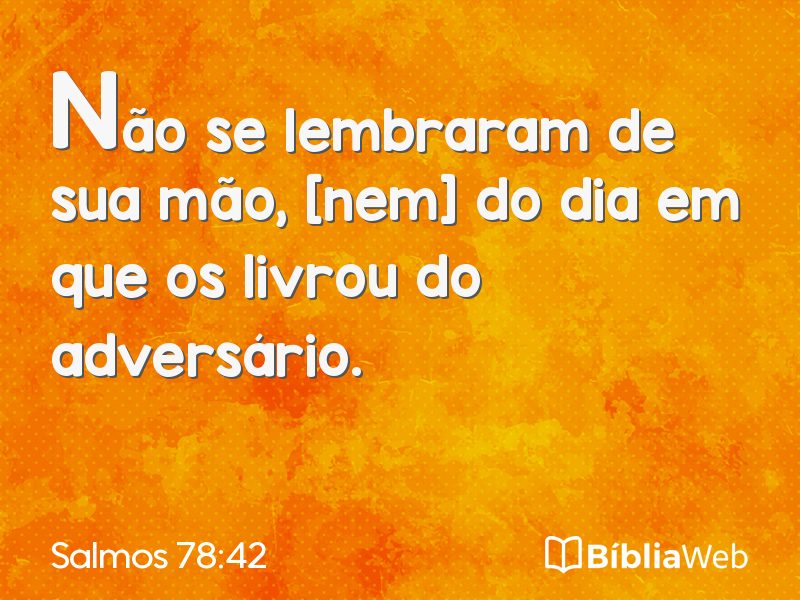 Salmos 78:42 em imagem para compartilhar