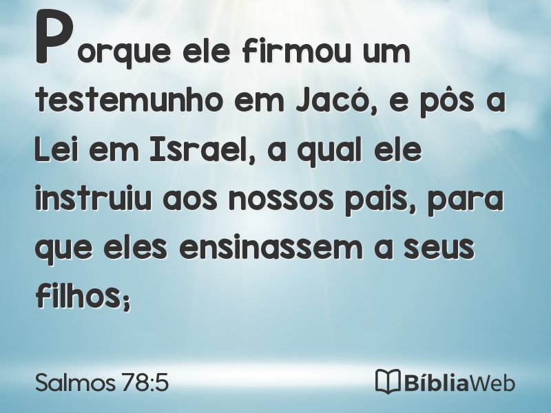 Salmos 78:5 em imagem para compartilhar