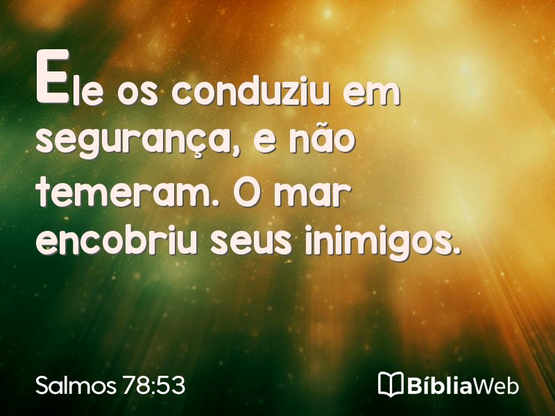 Salmos 78:53 em imagem para compartilhar