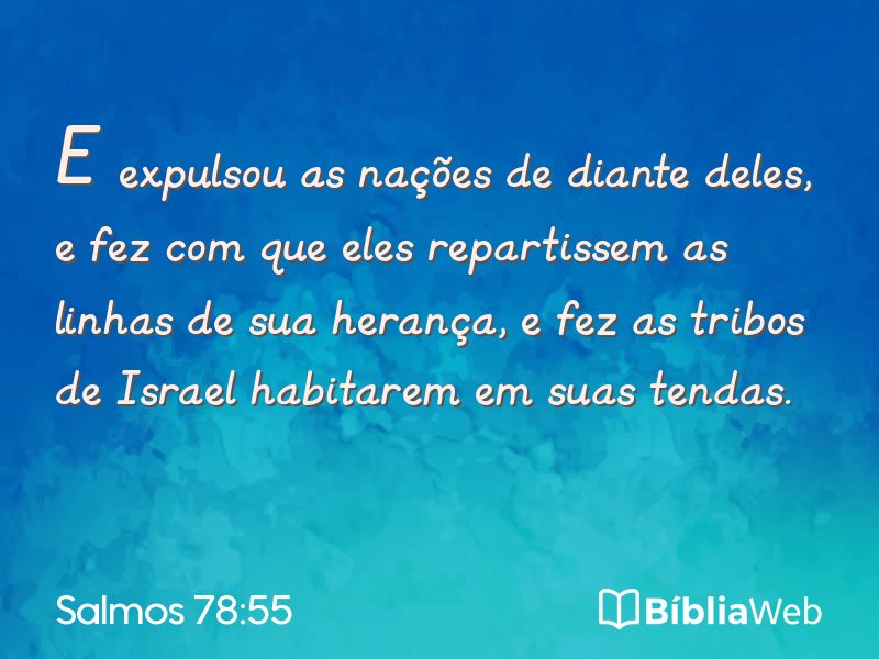 Salmos 78:55 em imagem para compartilhar