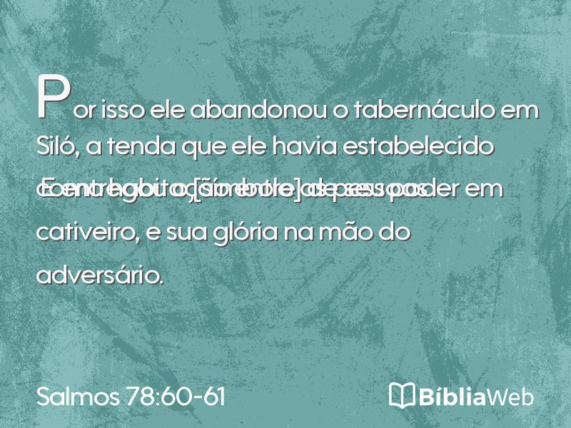 Salmos 78:60-61 em imagem para compartilhar