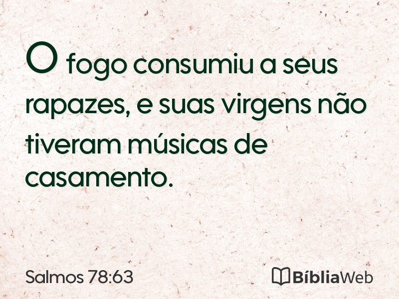 Salmos 78:63 em imagem para compartilhar