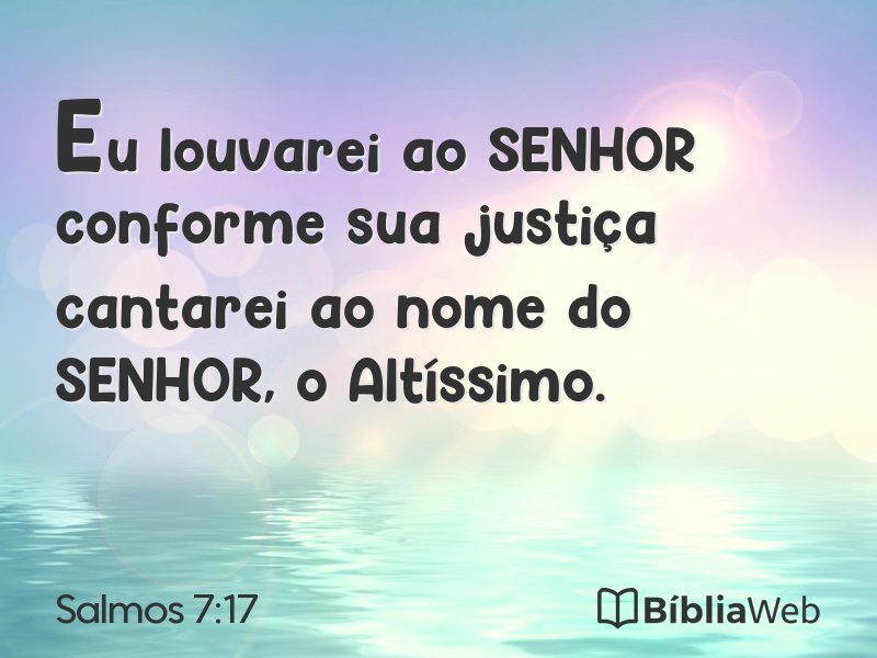 Salmos 7:17 em imagem para compartilhar