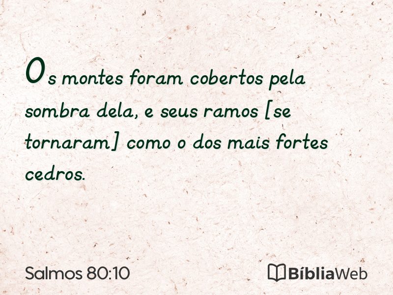 Salmos 80:10 em imagem para compartilhar