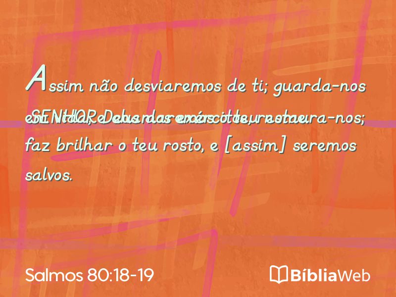 Salmos 80:18-19 em imagem para compartilhar