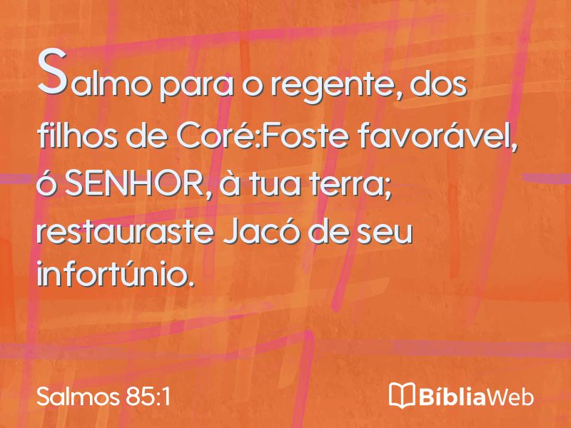 Salmos 85:1 em imagem para compartilhar