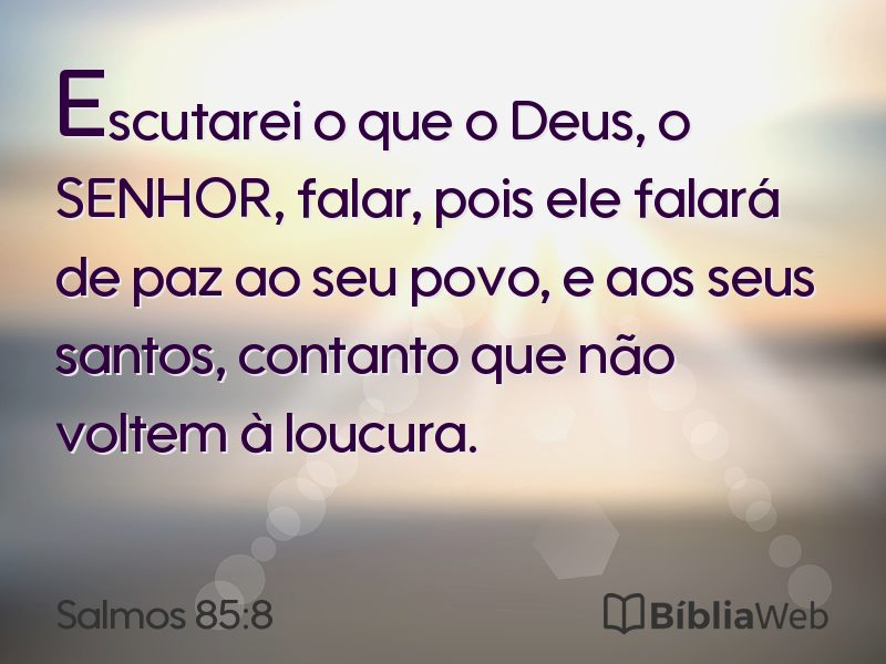 Salmos 85:8 em imagem para compartilhar