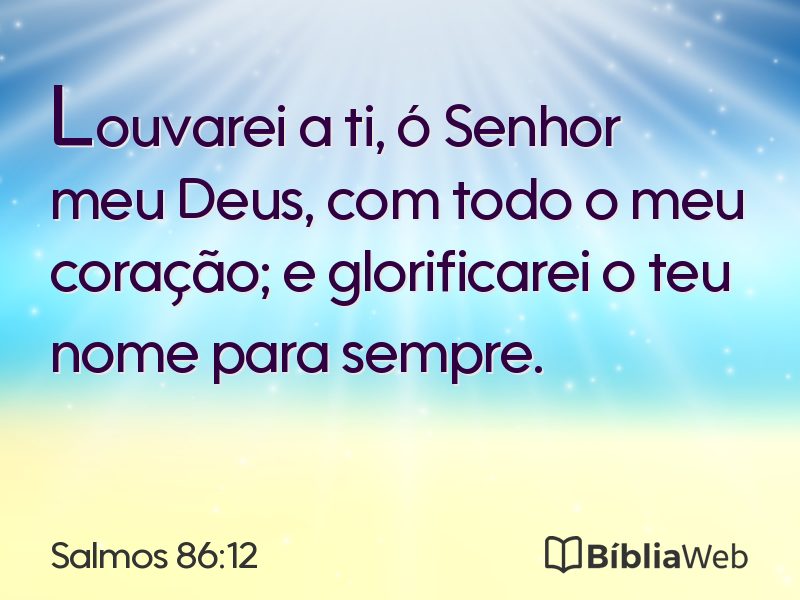 Salmos 86:12 em imagem para compartilhar