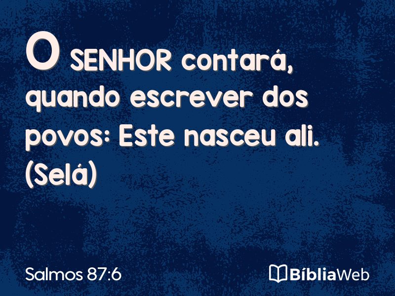 Salmos 87:6 em imagem para compartilhar