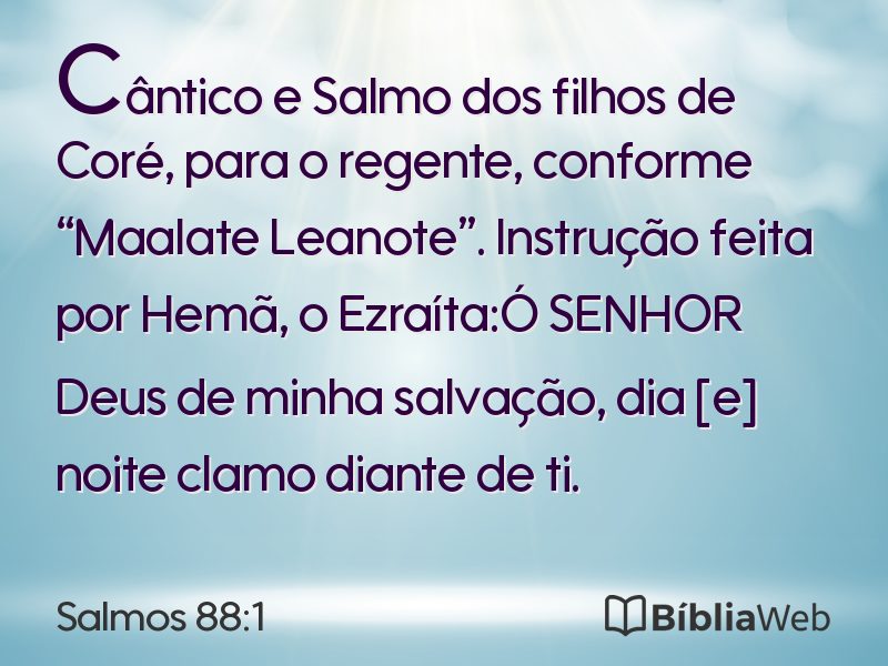 Salmos 88:1 em imagem para compartilhar