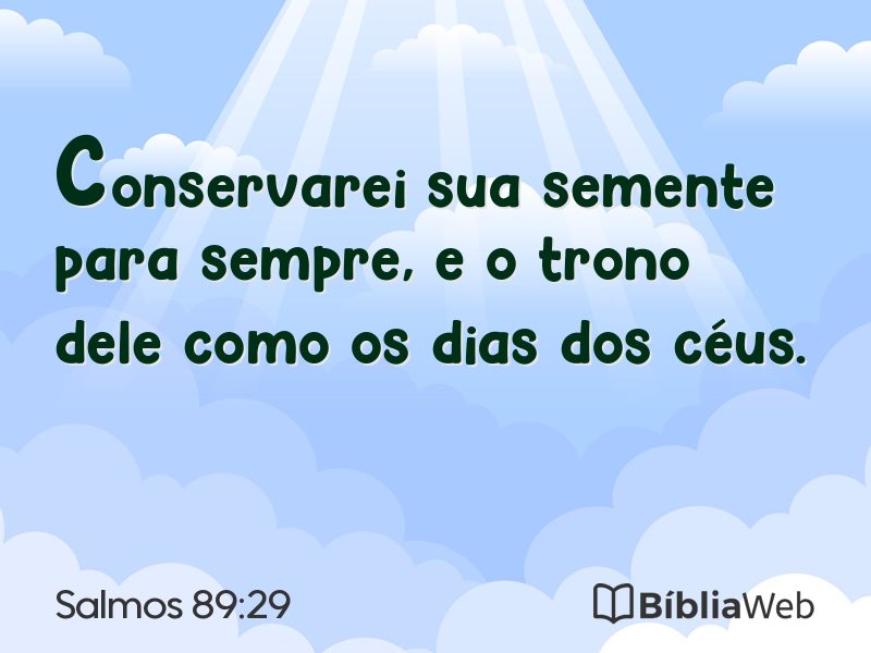 Salmos 89:29 em imagem para compartilhar