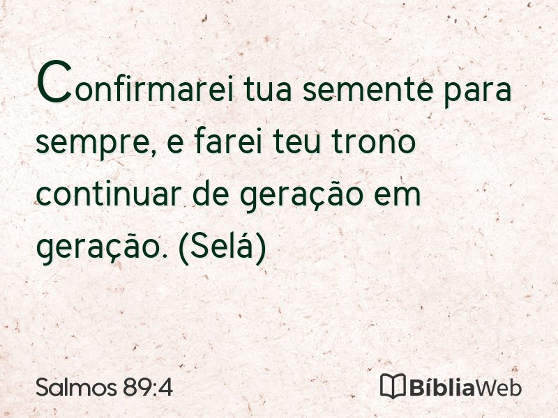 Salmos 89:4 em imagem para compartilhar
