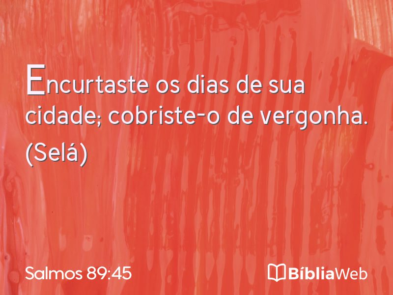 Salmos 89:45 em imagem para compartilhar
