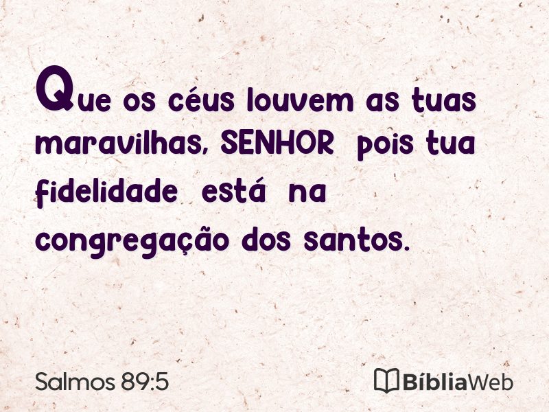 Salmos 89:5 em imagem para compartilhar