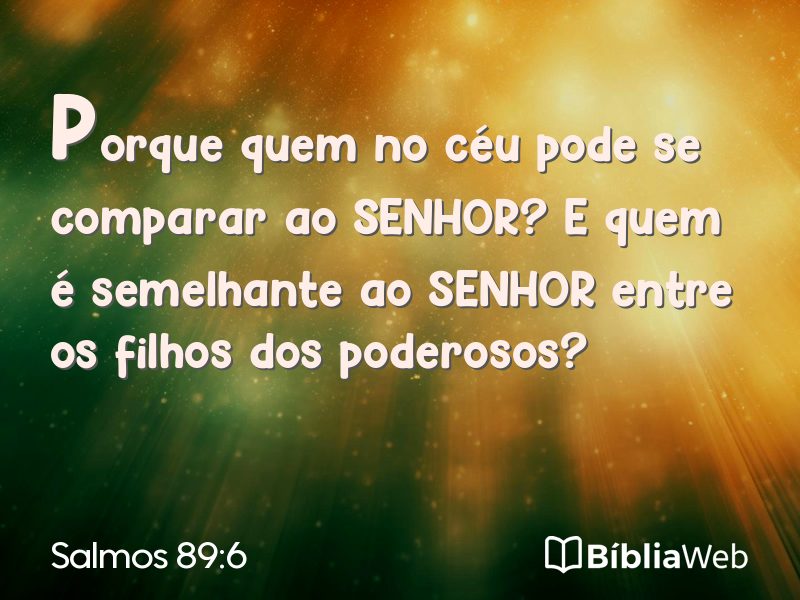 Salmos 89:6 em imagem para compartilhar