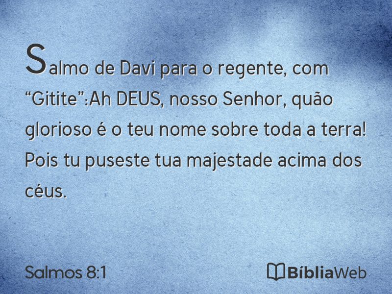 Salmos 8:1 em imagem para compartilhar