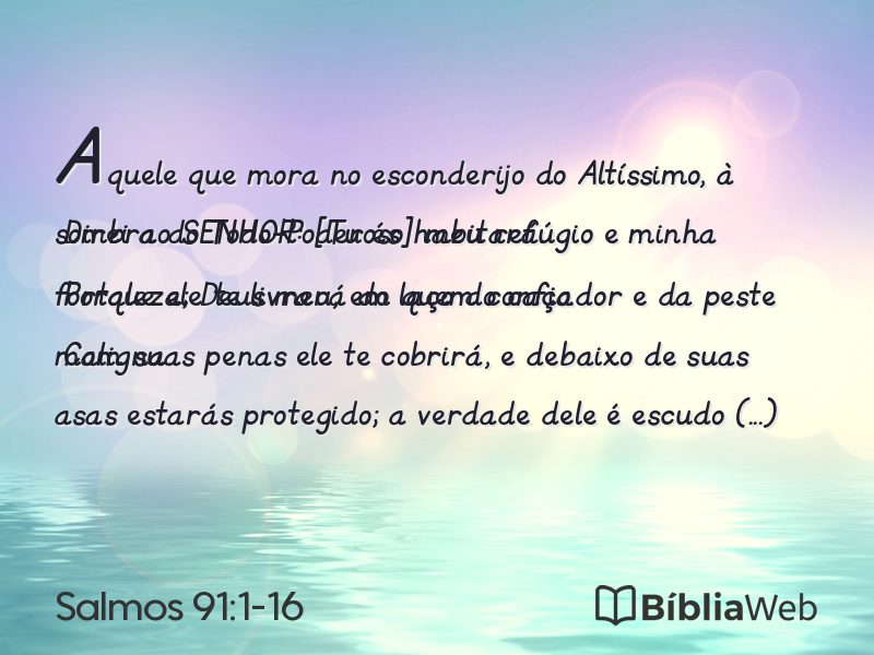 Salmos 91:1-16 em imagem para compartilhar