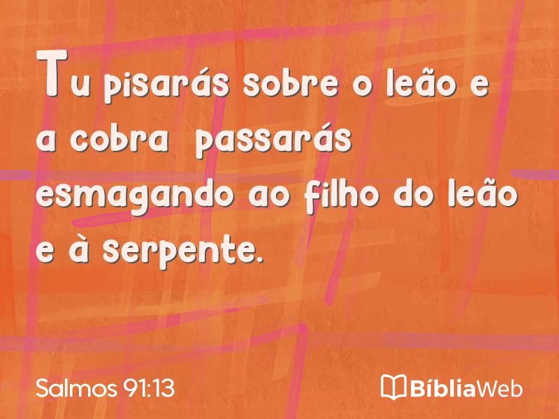 Salmos 91:13 em imagem para compartilhar