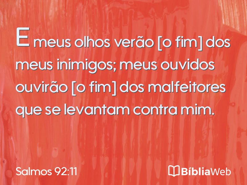Salmos 92:11 em imagem para compartilhar