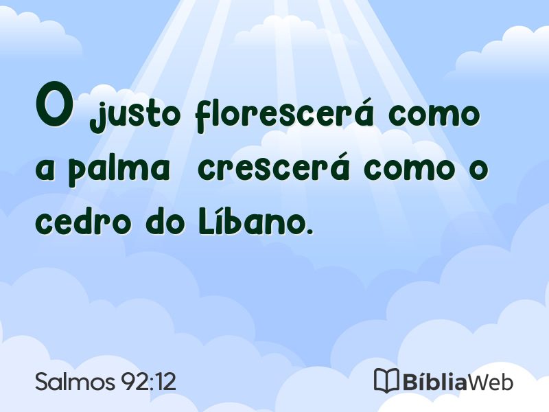 Salmos 92:12 em imagem para compartilhar