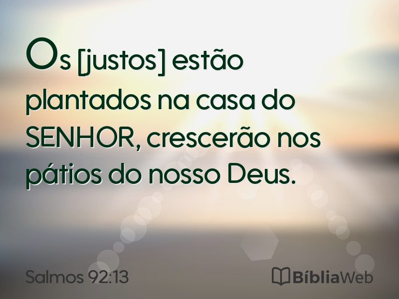 Salmos 92:13 em imagem para compartilhar