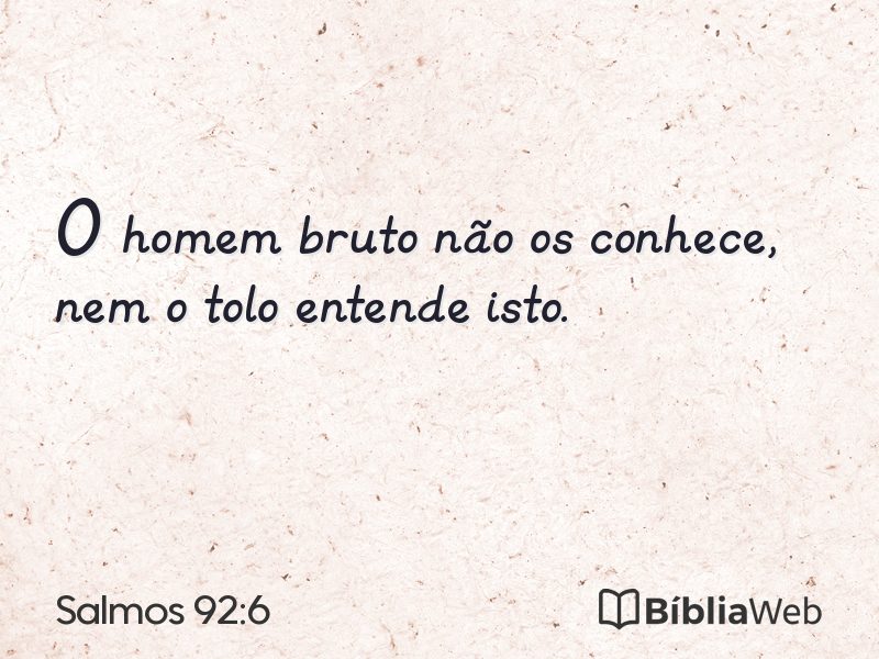 Salmos 92:6 em imagem para compartilhar