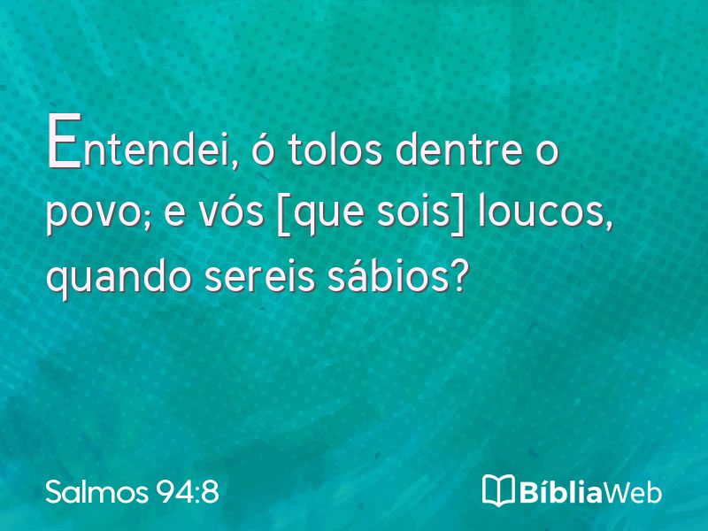 Salmos 94:8 em imagem para compartilhar