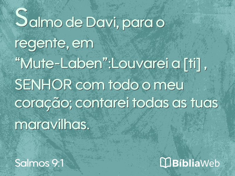 Salmos 9:1 em imagem para compartilhar
