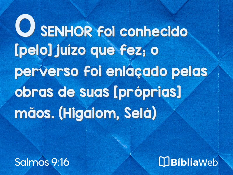 Salmos 9:16 em imagem para compartilhar