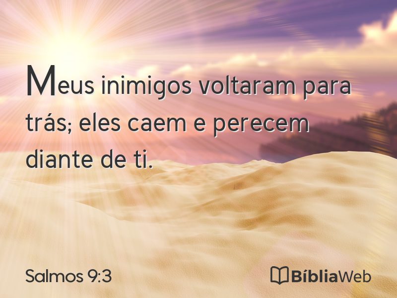 Salmos 9:3 em imagem para compartilhar