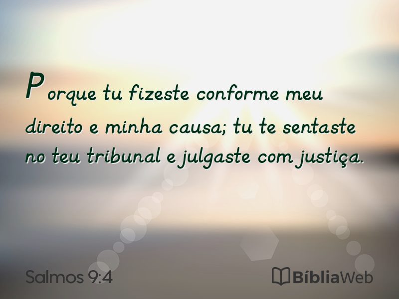Salmos 9:4 em imagem para compartilhar