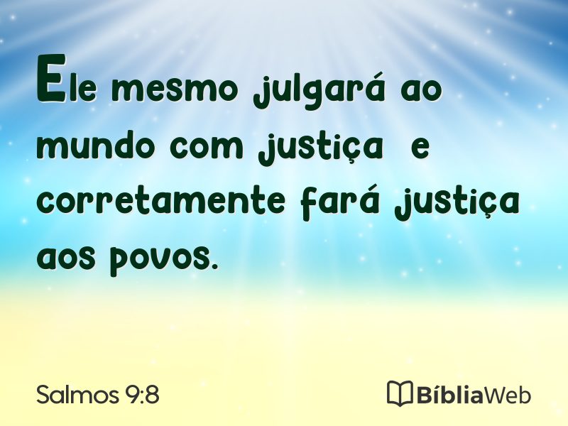 Salmos 9:8 em imagem para compartilhar